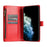 For iPhone 17e / 16e Leather Case Zipper Wallet Stand Shockproof Phone Cover with Wrist Strap - Red - 2