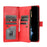For iPhone 17e / 16e Leather Case Zipper Wallet Stand Shockproof Phone Cover with Wrist Strap - Red - 3