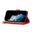 For iPhone 17e / 16e Leather Case Zipper Wallet Stand Shockproof Phone Cover with Wrist Strap - Red - 4