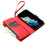 For iPhone 17e / 16e Leather Case Zipper Wallet Stand Shockproof Phone Cover with Wrist Strap - Red - 5