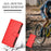 For iPhone 17e / 16e Leather Case Zipper Wallet Stand Shockproof Phone Cover with Wrist Strap - Red - 6