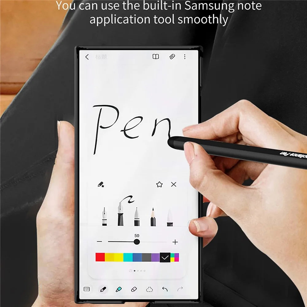 GKK For Samsung Galaxy S25 Edge Case with Stylus Slim Hard PC Protective Phone Cover - Titanium Grey - 5