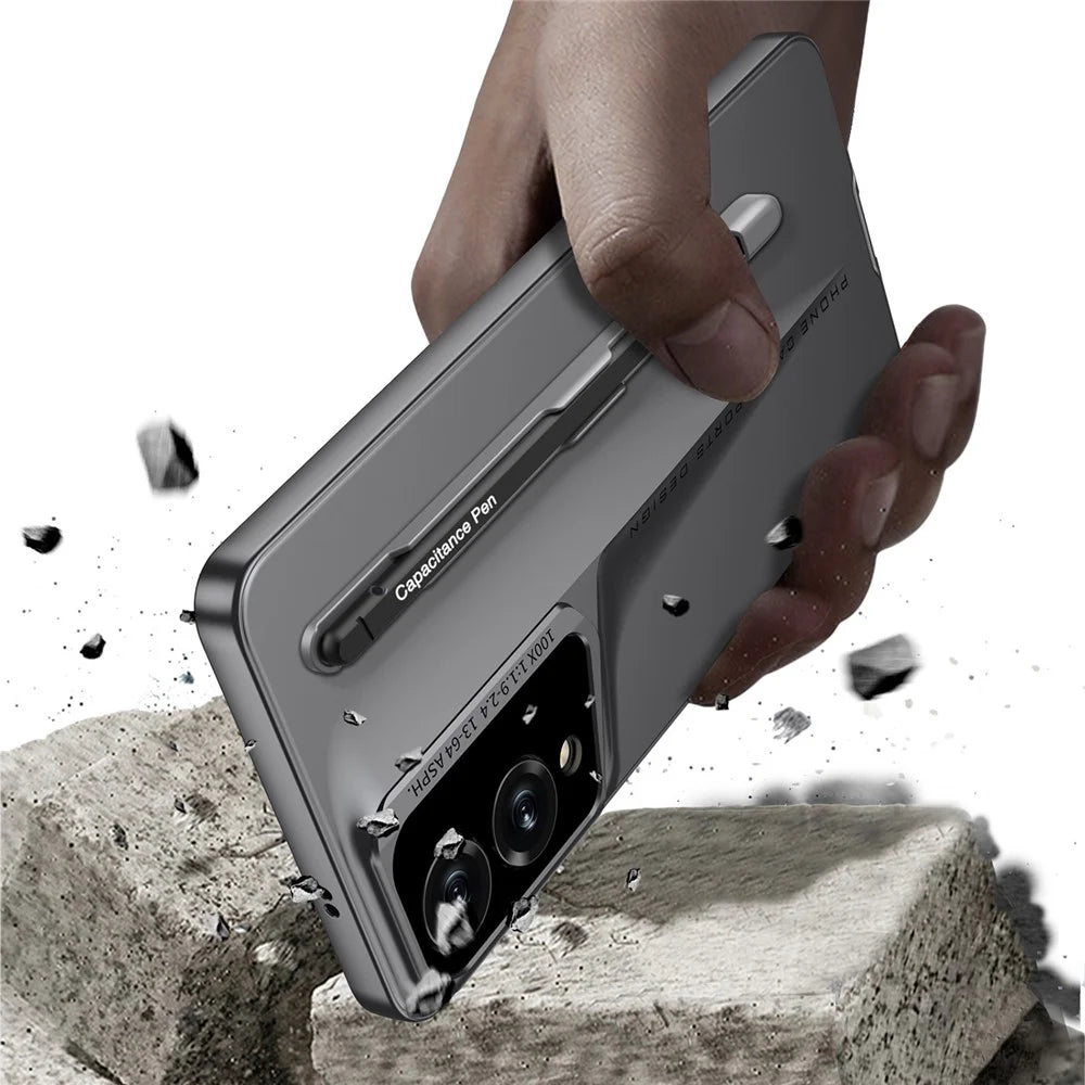 GKK For Samsung Galaxy S25 Edge Case with Stylus Slim Hard PC Protective Phone Cover - Titanium Grey - 7