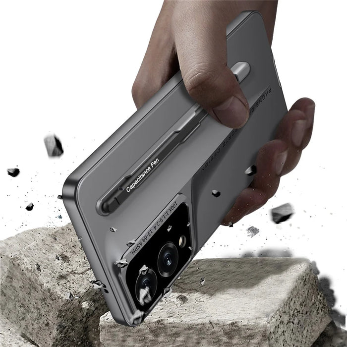 GKK For Samsung Galaxy S25 Edge Case with Stylus Slim Hard PC Protective Phone Cover - Titanium Grey - 7