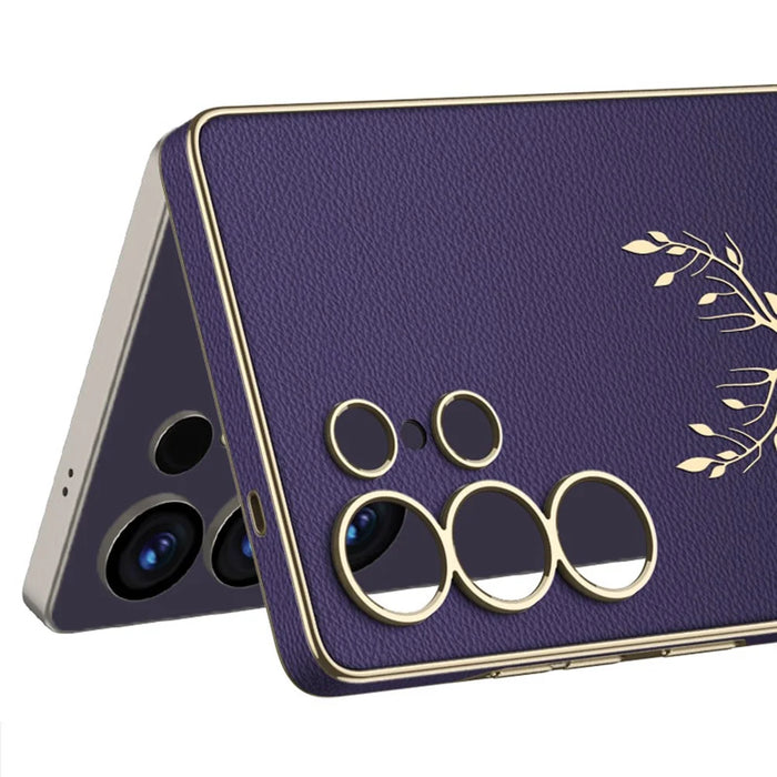 GKK For Samsung Galaxy S25 Ultra Case Deer Pattern PU Covered Hard PC Phone Shell - Purple - 6