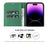 Anti-fall Phone Case For iPhone 14 Pro, Top Layer Cowhide Leather Crocodile Texture Cell Phone Wallet Cover with Foldable Stand - Green - 3