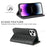 Protective Phone Case For iPhone 14 Pro Max Wallet Stand Auto-absorbed Magnetic Top Layer Cowhide Leather Crocodile Texture Cell Phone Cover - Black - 2