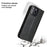 FIERRE SHANN Phone Case for iPhone 14 Pro, Top Layer Cowhide Leather Wallet Stand Shockproof Cell Phone Cover - Black - 6