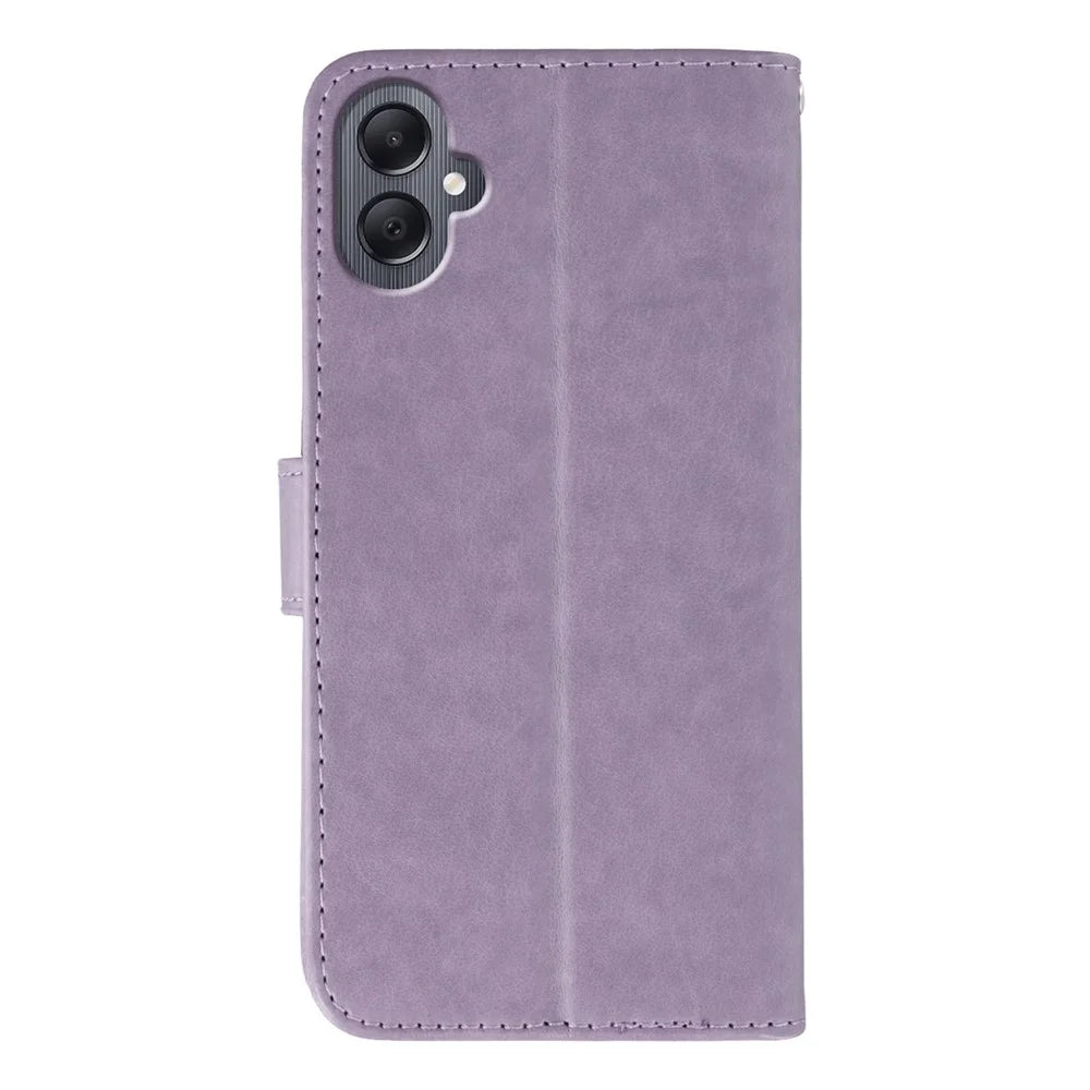 For Samsung Galaxy A05 4G Cases PU Leather Flip Wallet Phone Cover with Strap - Purple - 5