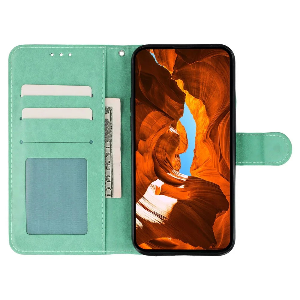 For Samsung Galaxy A36 5G Cases PU Leather Flip Wallet Phone Cover with Strap - Green - 2