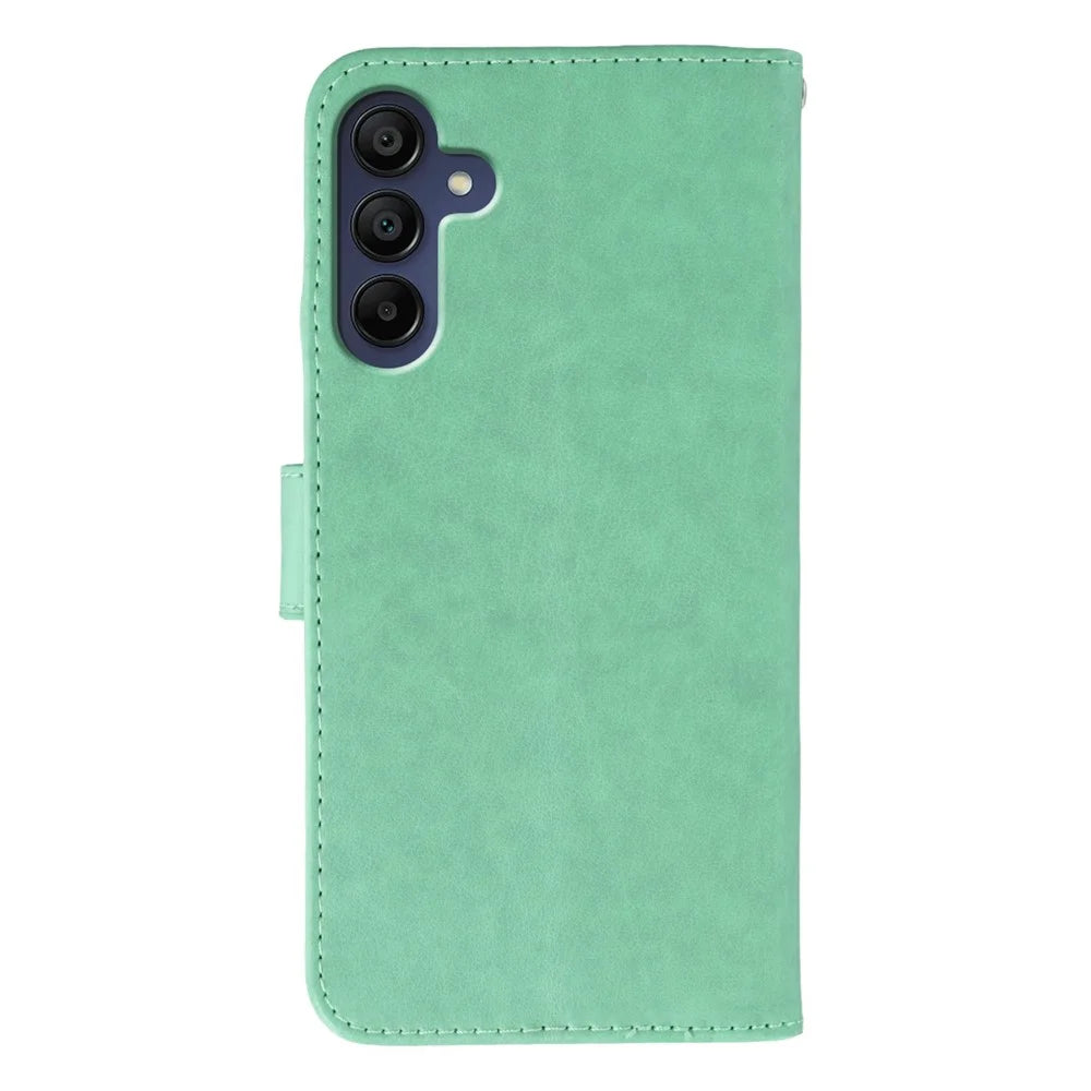 For Samsung Galaxy A36 5G Cases PU Leather Flip Wallet Phone Cover with Strap - Green - 5
