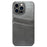 FIERRE SHANN For iPhone 14 Pro Waxy PU Leather Coated Hard PC Phone Case Card Holder Back Cover - Grey - 1