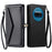 For Nothing Phone (3a) Leather Case with Wrist Strap Wallet Stand Phone Cover - Black - 1
