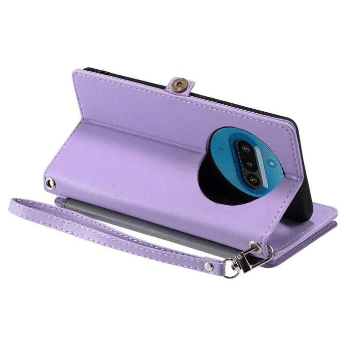 For Nothing Phone (3a) Case TPU + PU Leather Wallet Phone Cover with Wrist Strap - Purple - 5