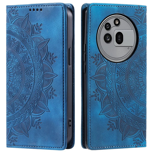 Style-010 For Nothing Phone (3a) Pro Case Magnetic Closing Leather Phone Cover Pattern Imprinted - Blue - 1