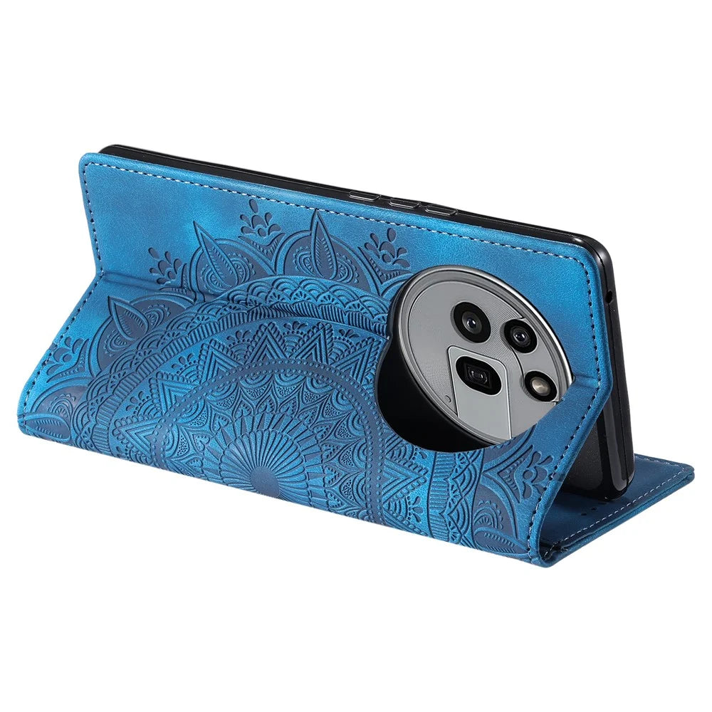 Style-010 For Nothing Phone (3a) Pro Case Magnetic Closing Leather Phone Cover Pattern Imprinted - Blue - 4