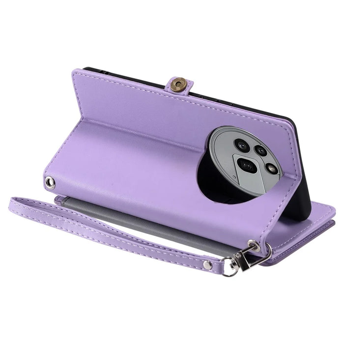 For Nothing Phone (3a) Pro Case TPU + PU Leather Wallet Phone Cover with Wrist Strap - Purple - 5