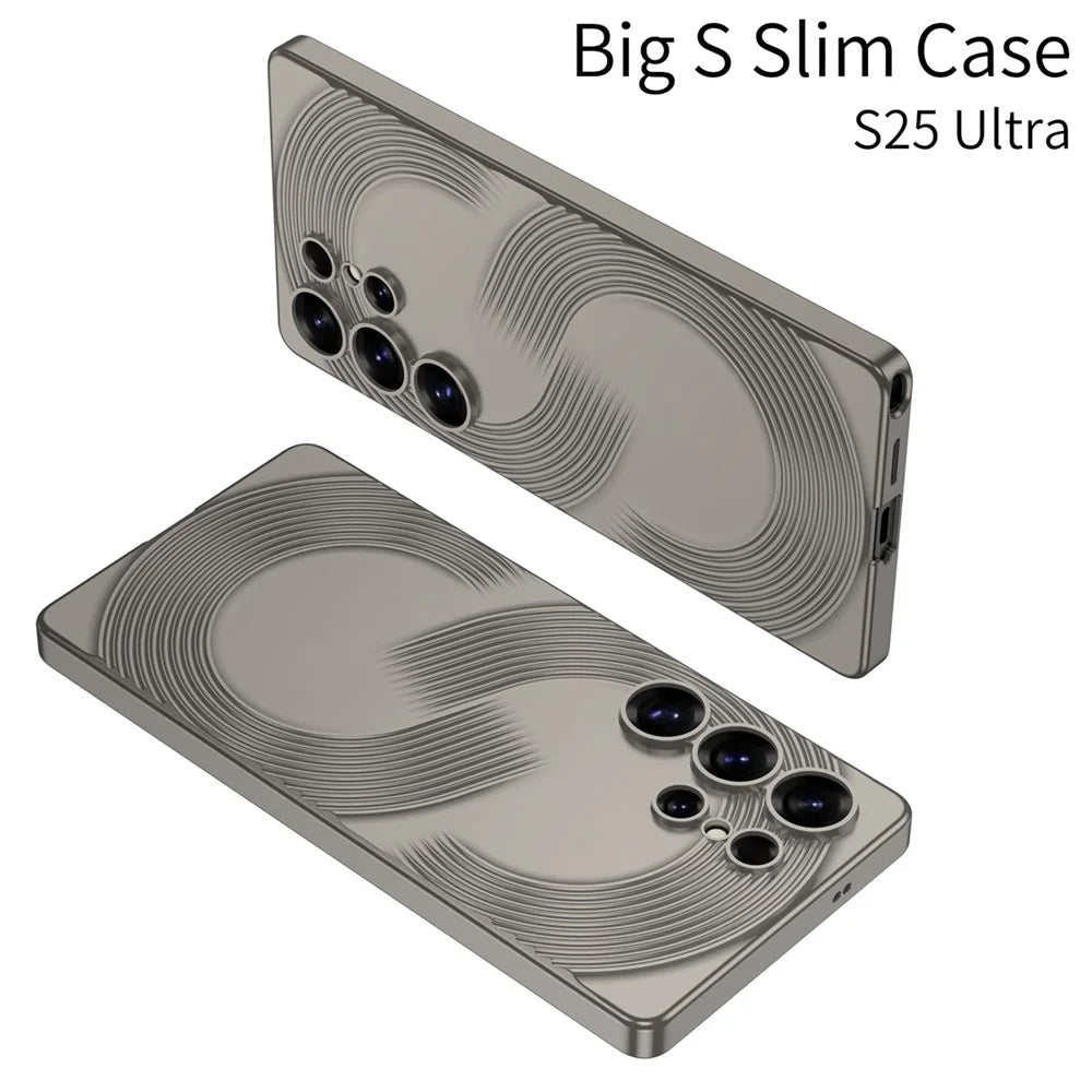 GKK For Samsung Galaxy S25 Ultra Case Hard PC Ultra Slim Phone Back Cover S-Shape Design - Titanium Grey - 3