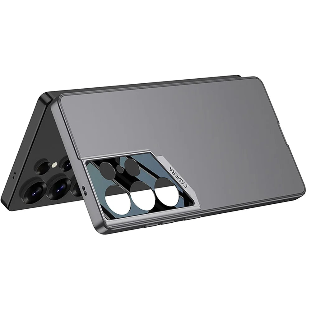GKK For Samsung Galaxy S25 Ultra Case TPU + PC Slim Phone Cover with Glass Lens Film - Grey - 3