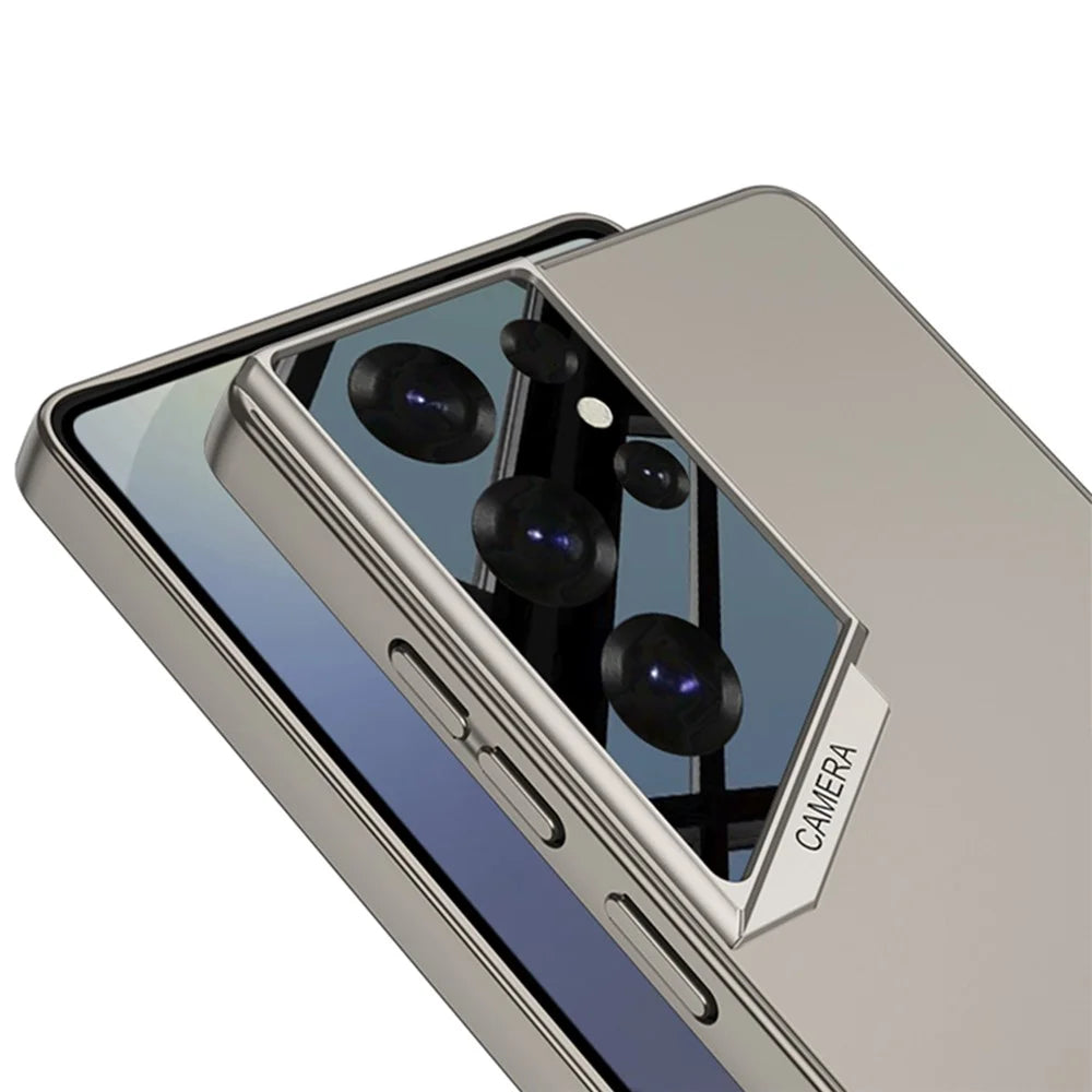 GKK For Samsung Galaxy S25 Ultra Case TPU + PC Slim Phone Cover with Glass Lens Film - Grey - 5