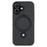 For iPhone 16 Case Kickstand TPU PC Leather Phone Back Cover with AI Button - Black - 3