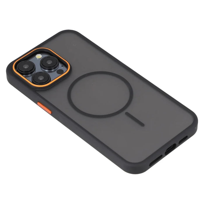 For iPhone 15 Pro Max Magnetic Case Skin Touch TPU + PC Phone Back Cover - Black - 7