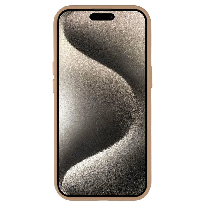 For iPhone 15 Magnetic Case Skin Touch TPU + PC Phone Back Cover - Brown - 2