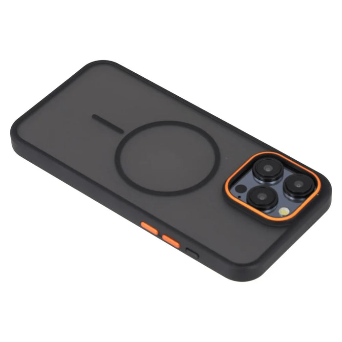For iPhone 15 Pro Magnetic Case Skin Touch TPU + PC Phone Back Cover - Black - 6