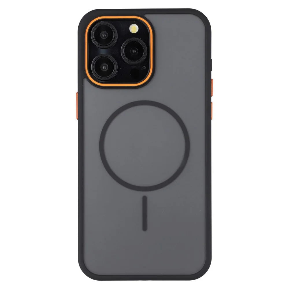 For iPhone 14 Pro Magnetic Case Skin Touch TPU + PC Phone Back Cover - Black - 3