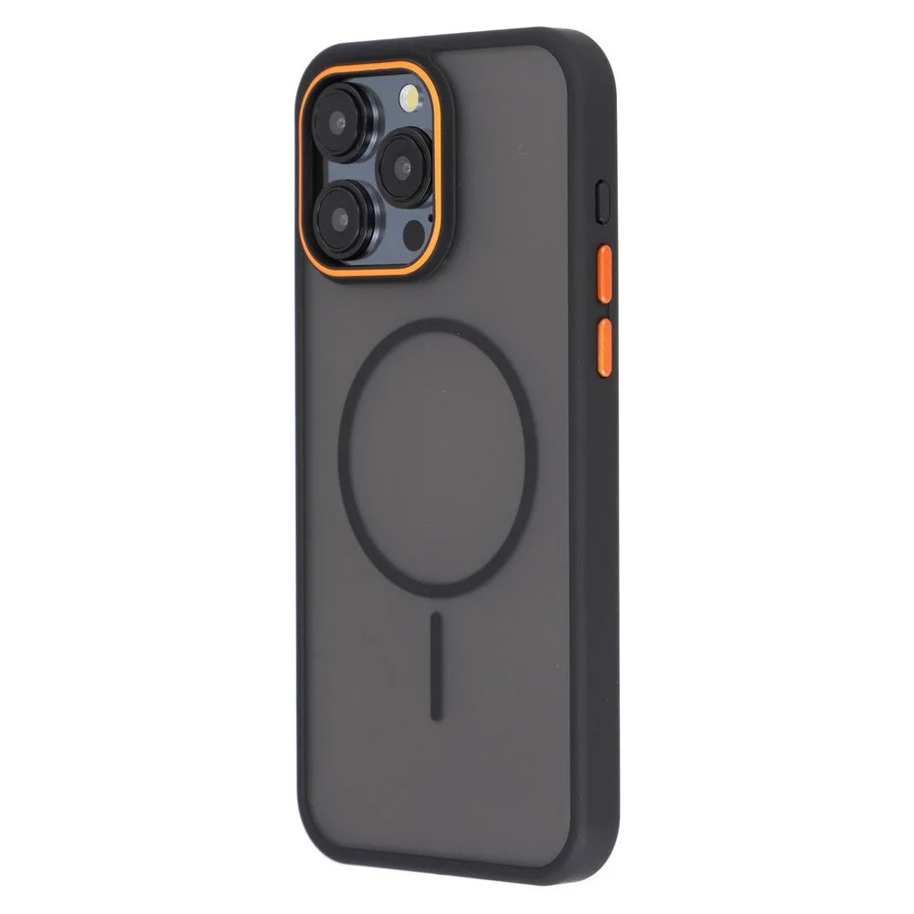 For iPhone 14 Pro Magnetic Case Skin Touch TPU + PC Phone Back Cover - Black - 4