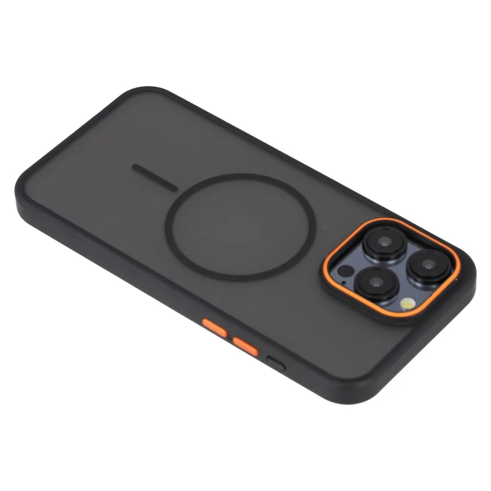 For iPhone 14 Pro Magnetic Case Skin Touch TPU + PC Phone Back Cover - Black - 6