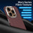 GKK For iPhone 16 Pro Case Compatible with MagSafe Metal + PC Phone Back Cover Carbon Fiber Texture - Red  /  Black - 2