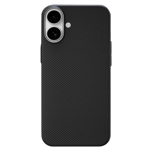 GKK For iPhone 16 Case Compatible with MagSafe Metal + PC Phone Back Cover Carbon Fiber Texture - Black - 1
