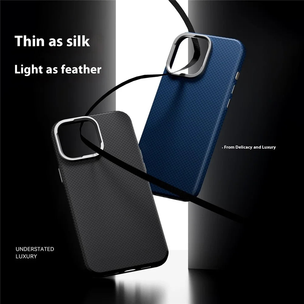 GKK For iPhone 16 Case Compatible with MagSafe Metal + PC Phone Back Cover Carbon Fiber Texture - Black - 4