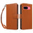 For Google Pixel 9a Case RFID Blocking Leather Wallet Flip Phone Cover with Wrist Strap - Light Brown - 1