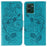 For HMD Pulse Pro Case Wallet Stand Imprinted Rose Butterfly PU Leather Phone Cover - Blue - 1