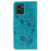 For HMD Pulse Pro Case Wallet Stand Imprinted Rose Butterfly PU Leather Phone Cover - Blue - 5