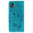 For Samsung Galaxy Xcover7 Case Wallet Stand Imprinted Rose Butterfly PU Leather Phone Cover - Blue - 5