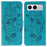 For OnePlus Nord 4 Case Wallet Stand Imprinted Rose Butterfly PU Leather Phone Cover - Blue - 1