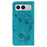 For OnePlus Nord 4 Case Wallet Stand Imprinted Rose Butterfly PU Leather Phone Cover - Blue - 5