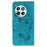 For OnePlus 12 5G Case Wallet Stand Imprinted Rose Butterfly PU Leather Phone Cover - Blue - 5