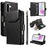 For Samsung Galaxy A56 5G / M56 5G Case with Multi-Card Holder and Strap PU Leather Phone Cover Stand - Black - 1