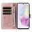 For Samsung Galaxy A56 5G / M56 5G Case Cat Pattern Imprint Leather Phone Cover with Wrist Strap - Rose Gold - 2