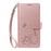 For Samsung Galaxy A56 5G / M56 5G Case Cat Pattern Imprint Leather Phone Cover with Wrist Strap - Rose Gold - 6