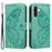 For Samsung Galaxy A56 5G / M56 5G Case Butterfly Pattern PU Leather Folio Flip Phone Cover -  Green - 1