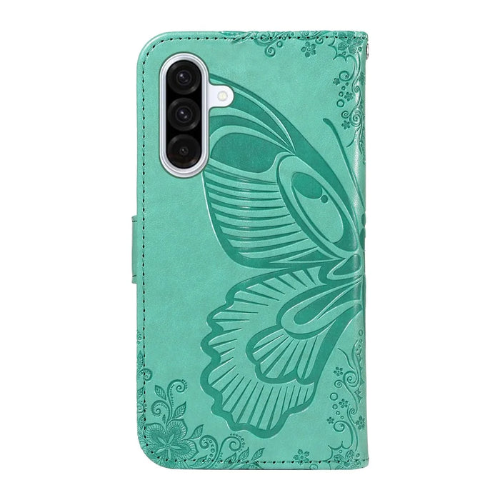 For Samsung Galaxy A56 5G / M56 5G Case Butterfly Pattern PU Leather Folio Flip Phone Cover -  Green - 6