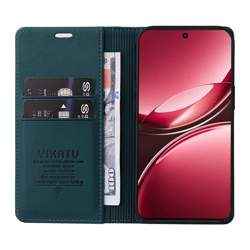 YIKATU For vivo V50 Lite 5G Phone Cases  Magnetic Closure PU Leather Mobile Cover - Green - 2
