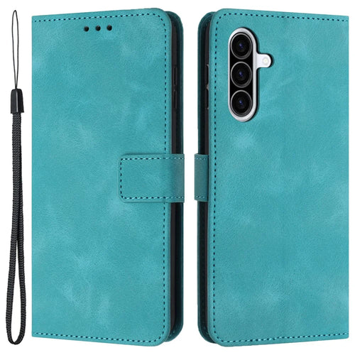 For Samsung Galaxy A36 5G Case Solid Color Leather Wallet Protective Phone Cover - Green - 1