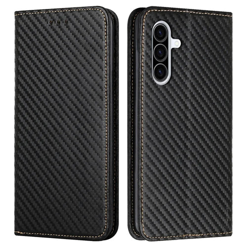 For Samsung Galaxy A36 5G Case Leather Flip Phone Cover Stand Strong Magnetic Closure - Black - 1
