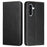 For Samsung Galaxy A36 5G Case Leather Flip Phone Cover Stand Strong Magnetic Closure - Black - 1